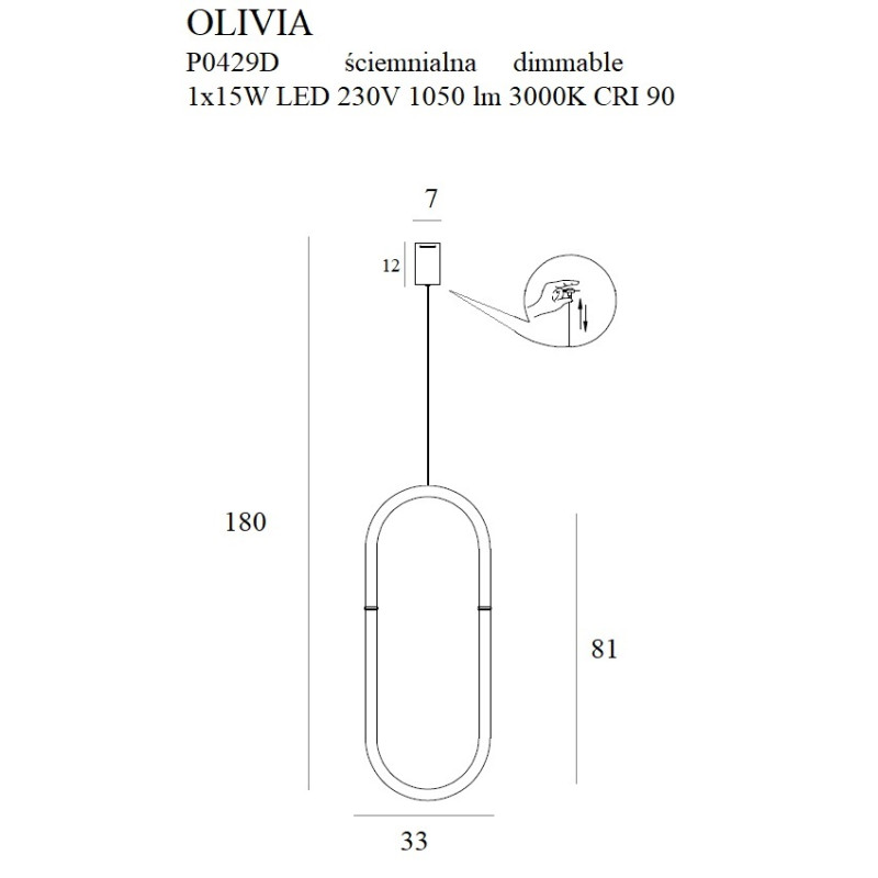 MAXLIGHT P0429D LAMPA WISZĄCA OLIVIA I