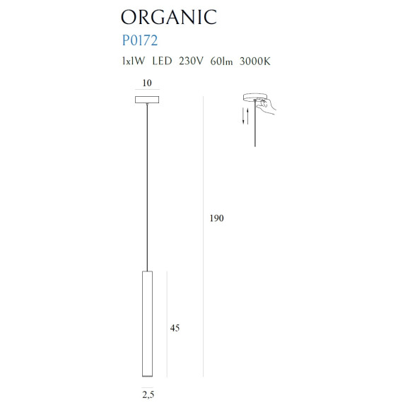 MAXLIGHT P0172 LAMPA WISZĄCA ORGANIC I CHROM