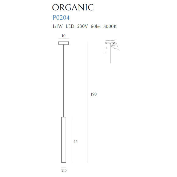 MAXLIGHT P0204 LAMPA WISZĄCA ORGANIC I ZŁOTA