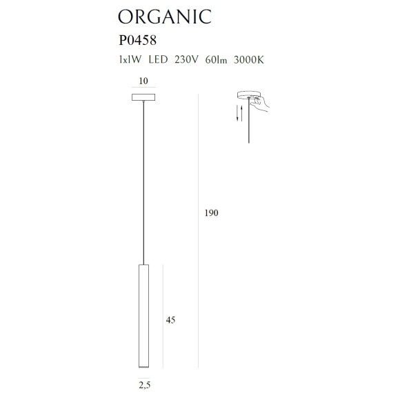 MAXLIGHT P0458 LAMPA WISZĄCA ORGANIC I MIEDŹ SZCZOTKOWANA