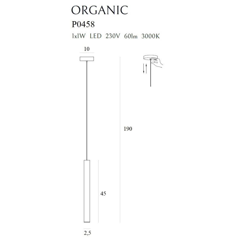 MAXLIGHT P0458 LAMPA WISZĄCA ORGANIC I MIEDŹ SZCZOTKOWANA