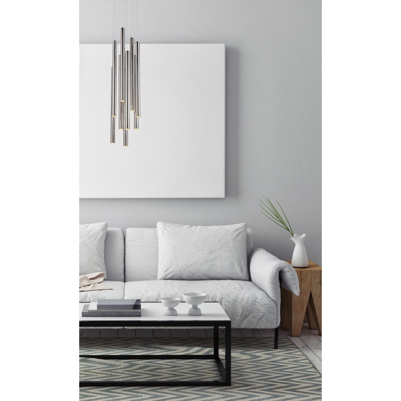 MAXLIGHT P0206D LAMPA WISZĄCA ORGANIC 10x CHROM MAŁA ŚCIEMNIALNA