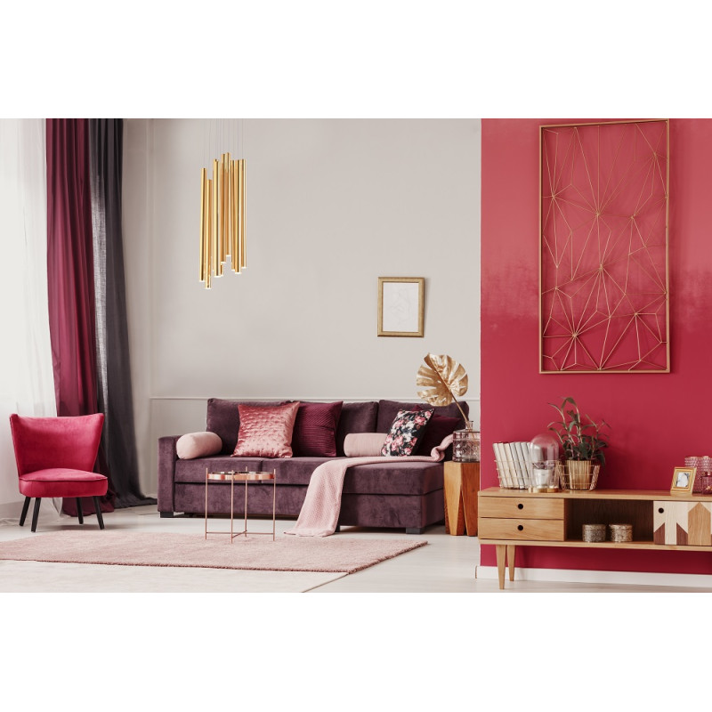 MAXLIGHT P0265D LAMPA WISZĄCA ORGANIC 10x ZŁOTA MAŁA ŚCIEMNIALNA