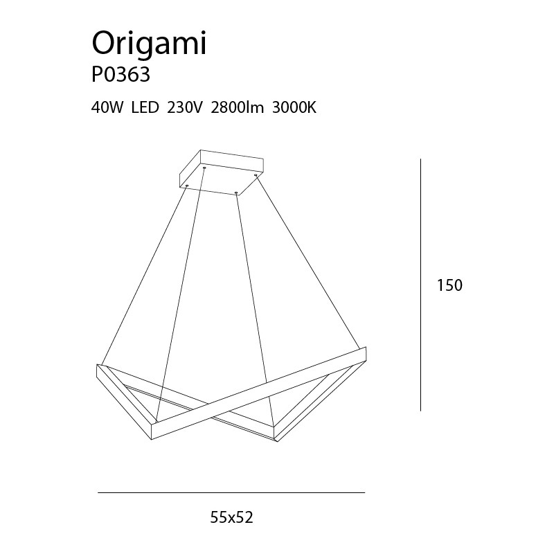 MAXLIGHT P0363 LAMPA WISZĄCA MAŁA ORIGAMI