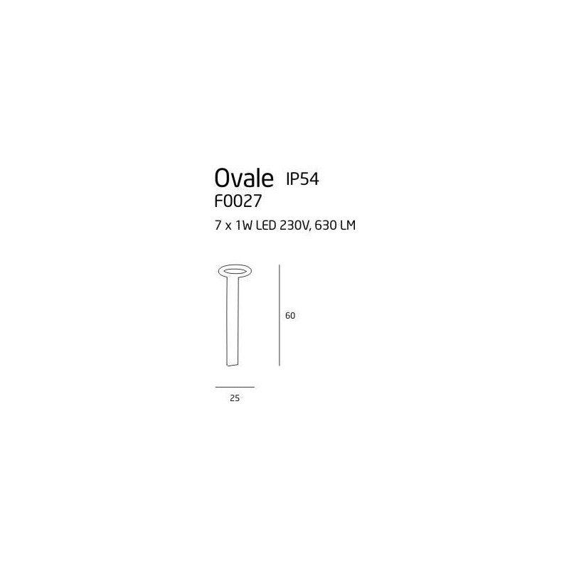 MAXLIGHT F0027 LAMPA ZEWNĘTRZNA OVALE 60 CM, 7x1W, IP54