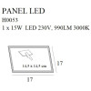 MAXLIGHT H0053 PANELLED SQUARE 17x17 cm PODTYNKOWY, 15W