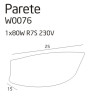 MAXLIGHT W0076 KINKIET PARETE ŻÓŁTY, 80W R7S