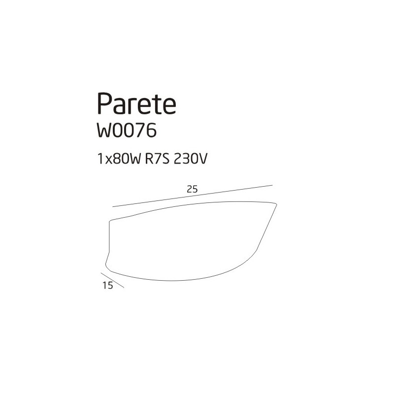 MAXLIGHT W0076 KINKIET PARETE ŻÓŁTY, 80W R7S