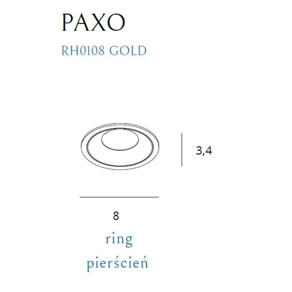 MAXLIGHT RH0108 GOLD PIERŚCIEŃ OZDOBNY do OPRAWY WPUSTOWEJ PAXO LED ZŁOTY