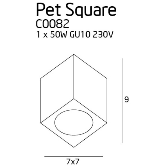 MAXLIGHT C0082 LAMPA SUFITOWA PET SQUARE BIAŁA, GU10 MAXLIGHT C0082 LAMPA SUFITOWA PET SQUARE BIAŁA, GU10