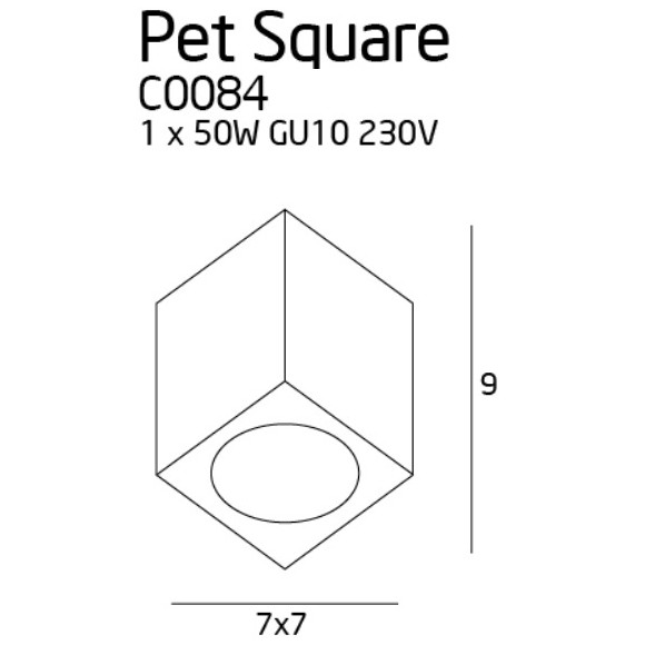 MAXLIGHT C0084 LAMPA SUFITOWA PET SQUARE CHROM, GU10