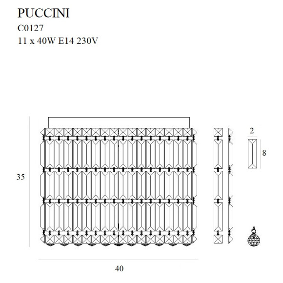 MAXLIGHT C0127 PLAFON PUCCINI 40cm