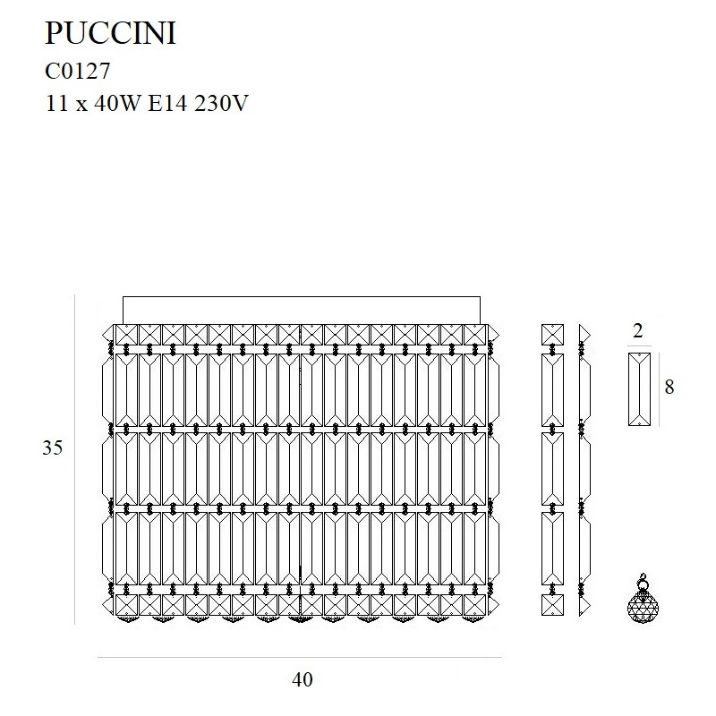 MAXLIGHT C0127 PLAFON PUCCINI 40cm