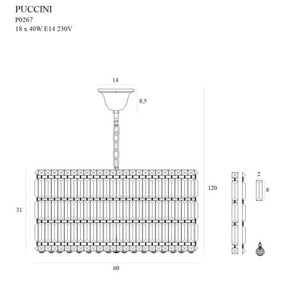 MAXLIGHT P0267 LAMPA WISZĄCA PUCCINI 60cm MAXLIGHT P0267 LAMPA WISZĄCA PUCCINI 60cm