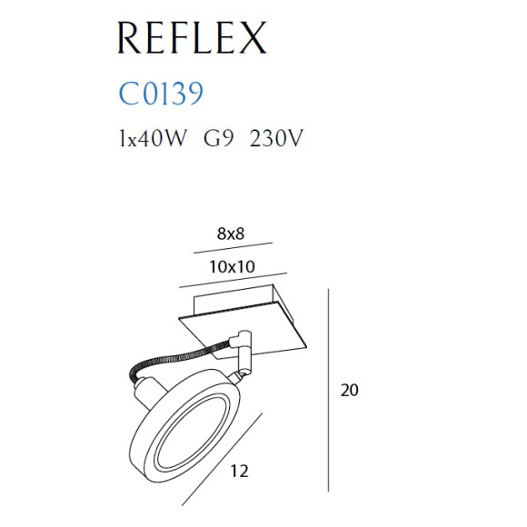 MAXLIGHT C0139  KINKIET/LAMPA SUFITOWA REFLEX BIAŁA, G9
