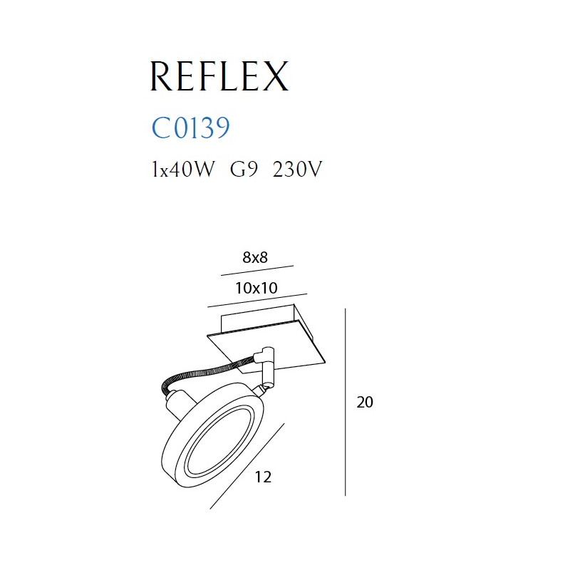 MAXLIGHT C0139  KINKIET/LAMPA SUFITOWA REFLEX BIAŁA, G9