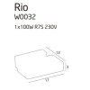 MAXLIGHT W0032 KINKIET RIO SATYNA DUŻY, inc. 1 x 100W R7S 