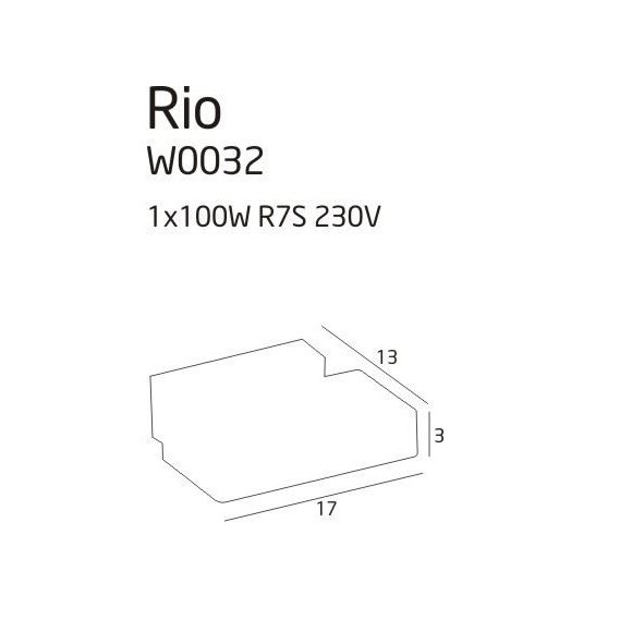 MAXLIGHT W0032 KINKIET RIO SATYNA DUŻY, inc. 1 x 100W R7S 