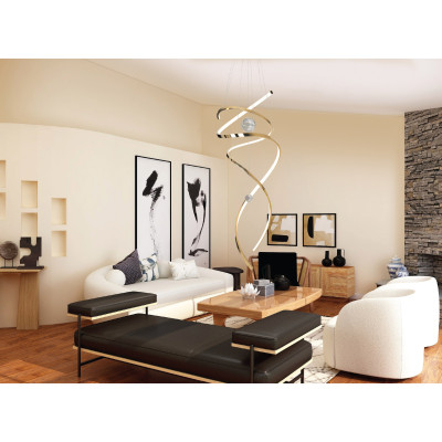 MAXLIGHT P0500D LAMPA WISZĄCA RITZ POLISHED BLACK