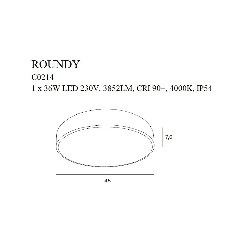MAXLIGHT C0214 PLAFON ROUNDY CZARNY ŚCIEMNIALNY IP54