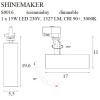 MAXLIGHT S0016 LAMPA DO SZYNOPRZEWODU SHINEMAKER CZARNA- ŚCIEMNIALNA