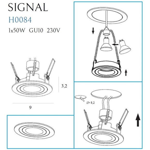 MAXLIGHT H0084 OPRAWA PODTYNKOWA SIGNAL I BIAŁA