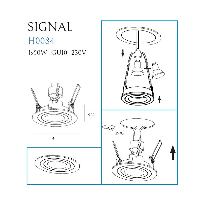 MAXLIGHT H0084 OPRAWA PODTYNKOWA SIGNAL I BIAŁA