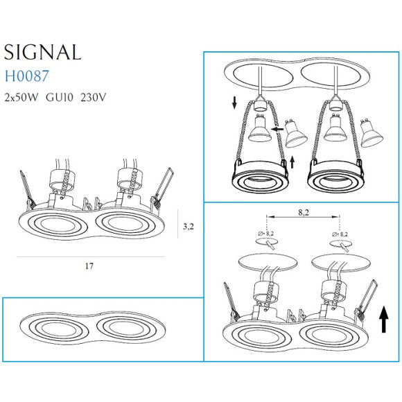 MAXLIGHT H0087 OPRAWA PODTYNKOWA SIGNAL II CZARNA