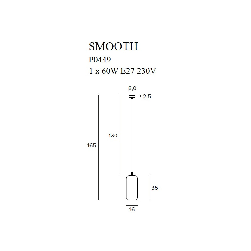 MAXLIGHT P0449 LAMPA WISZĄCA SMOOTH