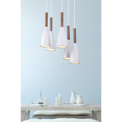 MAXLIGHT P0147  LAMPA WISZĄCA SOFT 5 BIAŁA
