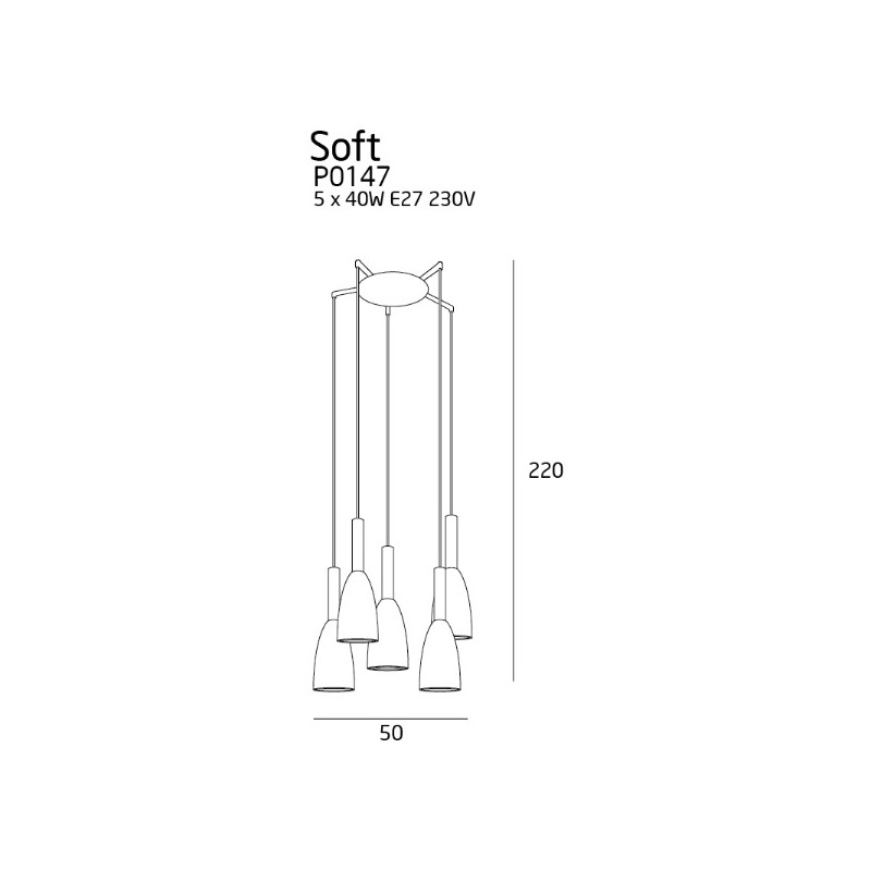 MAXLIGHT P0147  LAMPA WISZĄCA SOFT 5 BIAŁA