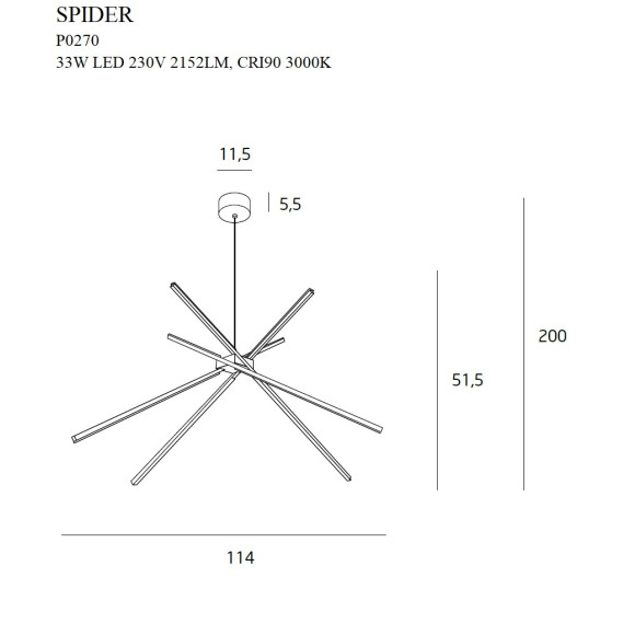 MAXLIGHT P0270 LAMPA WISZĄCA SPIDER MAXLIGHT P0270 LAMPA WISZĄCA SPIDER