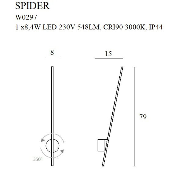 MAXLIGHT W0297 KINKIET SPIDER ZŁOTY MAXLIGHT W0297 KINKIET SPIDER ZŁOTY