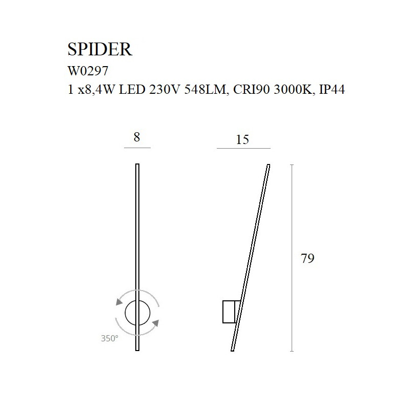 MAXLIGHT W0297 KINKIET SPIDER ZŁOTY
