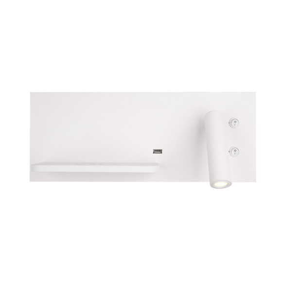 MAXLIGHT W0291L KINKIET SUPERIOR Z GNIAZDEM USB I ŁADOWARKĄ INDUKCYJNĄ BIAŁY
