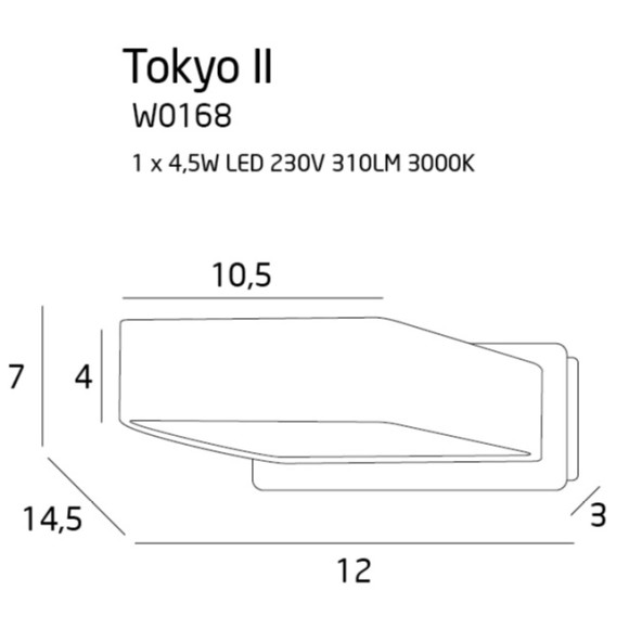 MAXLIGHT W0168 KINKIET TOKYO II  BIAŁY