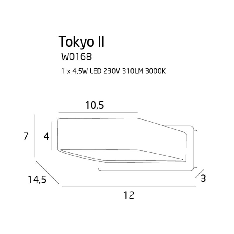 MAXLIGHT W0168 KINKIET TOKYO II  BIAŁY