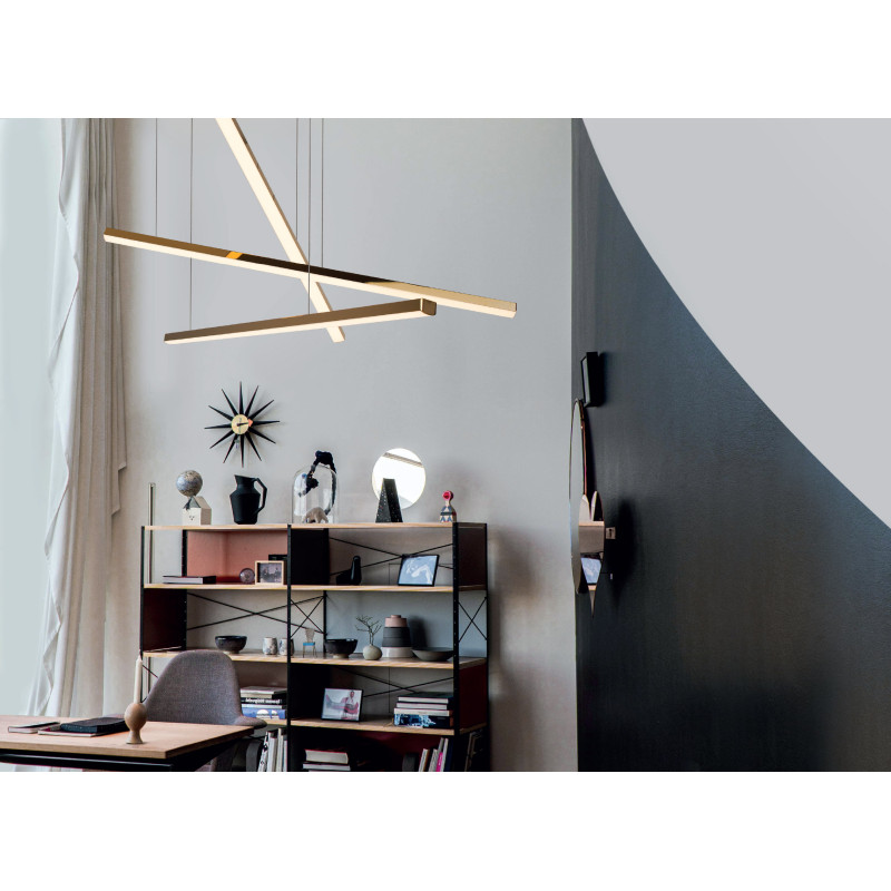 MAXLIGHT P0426D LAMPA WISZĄCA TRIO 3 ZŁOTA ŚCIEMNIALNA