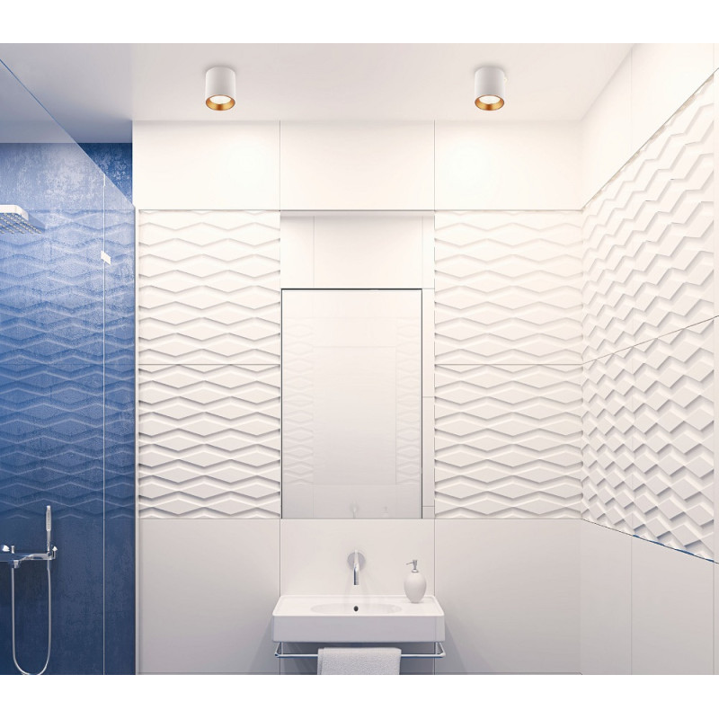 MAXLIGHT C0155 LAMPA SUFITOWA TUB OKRĄGŁY BIAŁY+ PIERŚCIEŃ OZDOBNY BIAŁY RC0155/C0156 WHITE