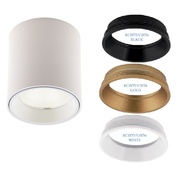 MAXLIGHT C0155 LAMPA SUFITOWA TUB OKRĄGŁY BIAŁY+ PIERŚCIEŃ OZDOBNY BIAŁY RC0155/C0156 WHITE