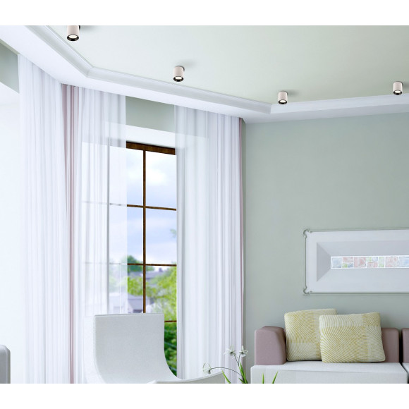 MAXLIGHT C0155 LAMPA SUFITOWA TUB OKRĄGŁY BIAŁY+ PIERŚCIEŃ OZDOBNY BIAŁY RC0155/C0156 WHITE