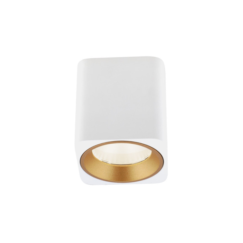 MAXLIGHT C0156 LAMPA SUFITOWA TUB KWADRAT BIAŁY+ PIERŚCIEŃ OZDOBNY BIAŁY RC0155/C0156 WHITE