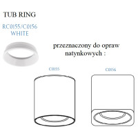MAXLIGHT RC0155/C0156 WHITE PIERŚCIEŃ OZDOBNY BIAŁY do TUB