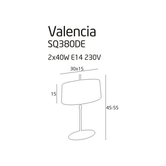 MAXLIGHT SQ380DE/W LAMPA STOŁOWA VALENCIA ECRU MAXLIGHT SQ380DE/W LAMPA STOŁOWA VALENCIA ECRU