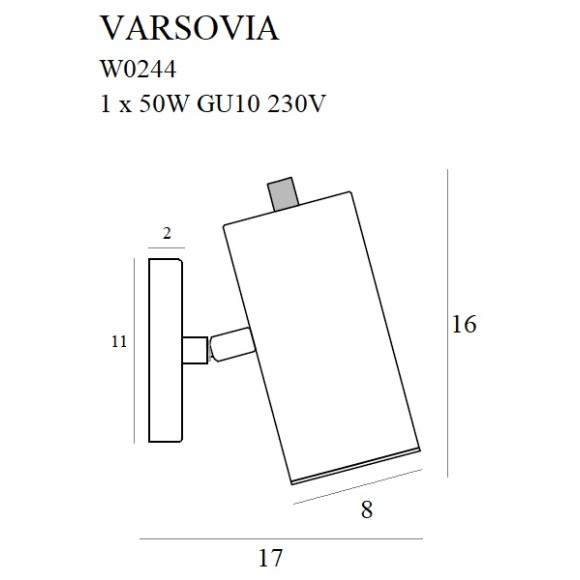 MAXLIGHT W0244 KINKIET VARSOVIA KRÓTKI