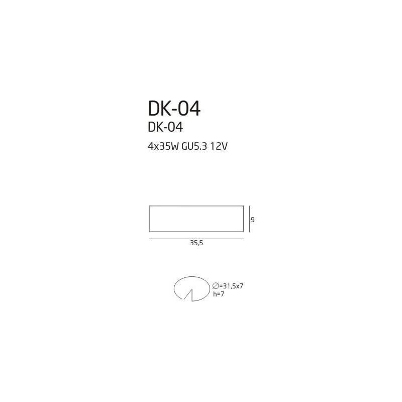 MAXLIGHT DK-04 OPRAWA HALOGENOWA WHITE 4 x GU5.3 
