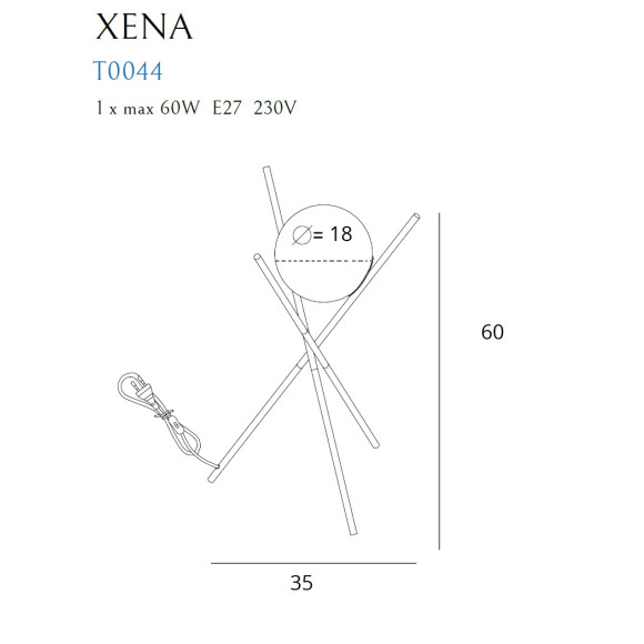 MAXLIGHT T0044 LAMPA STOŁOWA XENA MAXLIGHT T0044 LAMPA STOŁOWA XENA