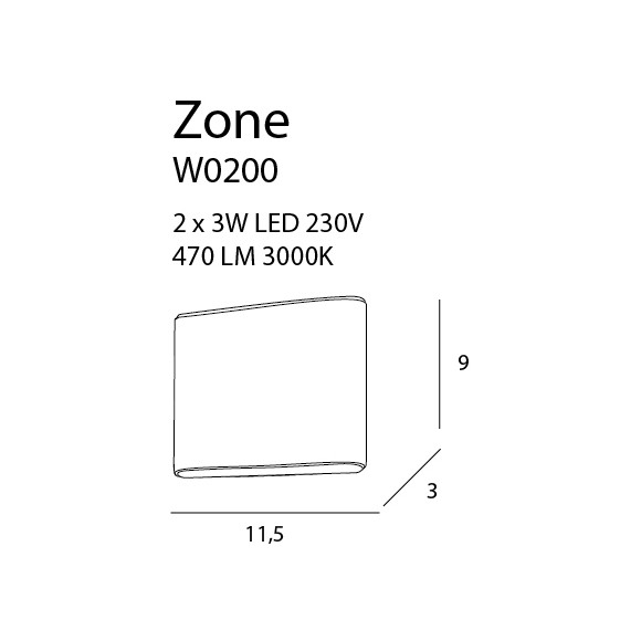 MAXLIGHT W0200 KINKIET ZONE IP44 MAXLIGHT W0200 KINKIET ZONE IP44