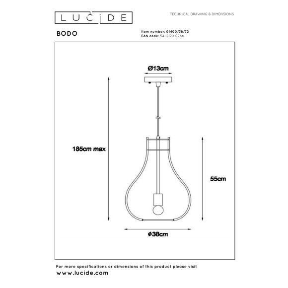 lampa wisząca BODO 01400/38/72 Lucide | Sklep z lampami lampa wisząca BODO 01400/38/72 Lucide | Sklep z lampami