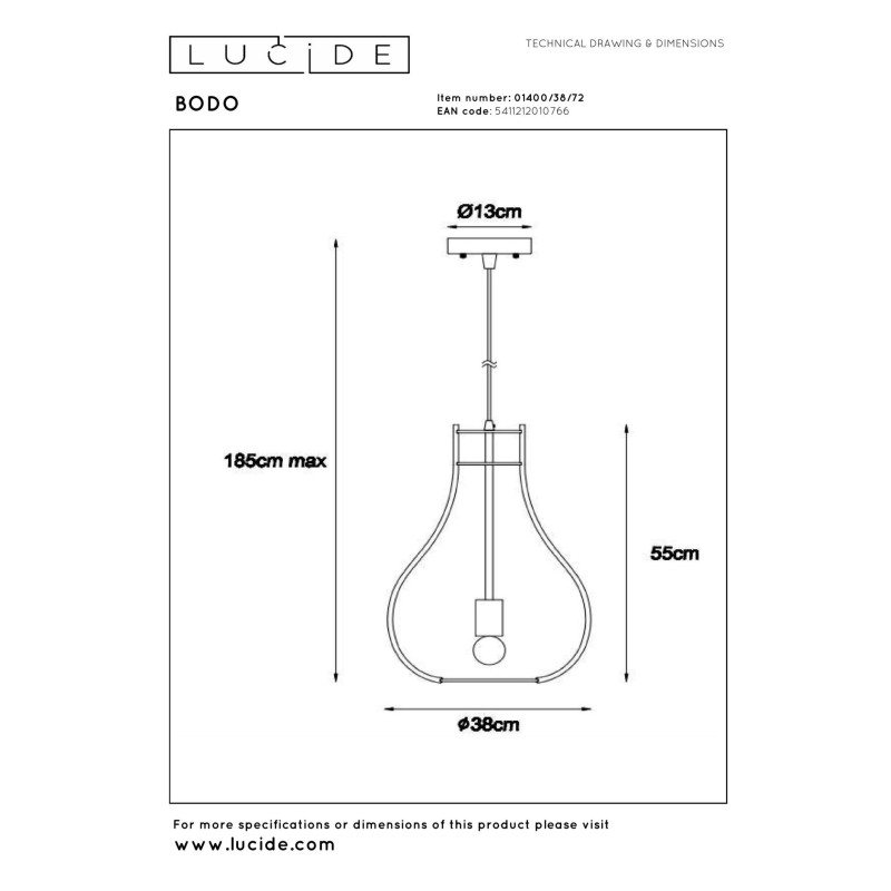 lampa wisząca BODO 01400/38/72 Lucide | Sklep z lampami lampa wisząca BODO 01400/38/72 Lucide | Sklep z lampami